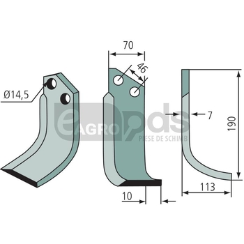 Cutit curbat - GRANIT [180SOV-03R]