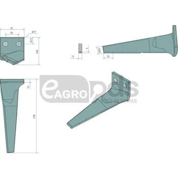 Dinte grapa rotativa - Endurance Carbide [18449035]