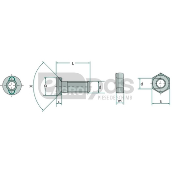 Uv25 surub pentru plug m12x40din11014 - GRANIT [1871240HU10/25]