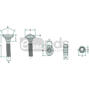 Suruburi pentru plug cu piulita - GRANIT [18730.010-10/25]