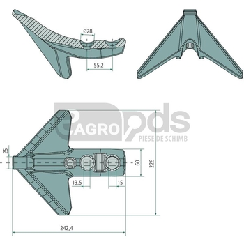 Brazdar tip laba de gasca - Endurance Carbide [19419195]
