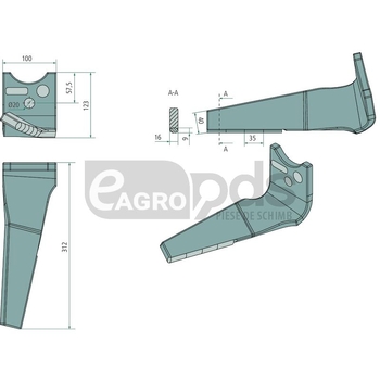 Dinte grapa rotativa - Endurance Carbide [19621164]