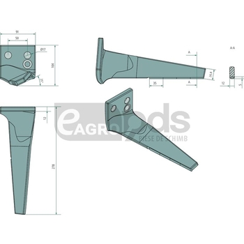 Dinte grapa rotativa - Endurance Carbide [19642861]