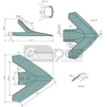 Brazdar tip picior de gasca - GRANIT [19909122]