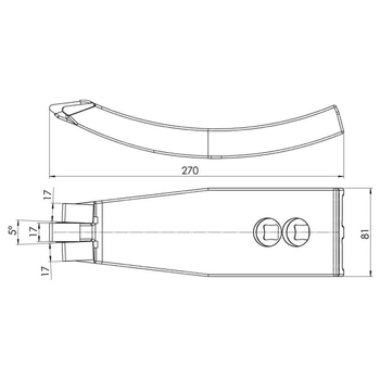 Varf brazdar cultivator - 270x51/81, 2gauri, curbat, intarit, ptr Vaderstad - KRAMP [205006N]