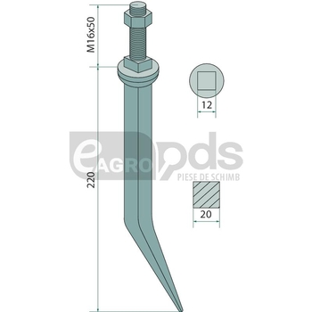 Dinti grapa 20x220 - GRANIT [23530 20X220 GEB V]