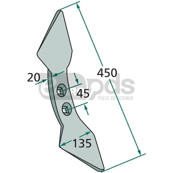 Brazdar inima dubla - GRANIT [23532 RS300 45]