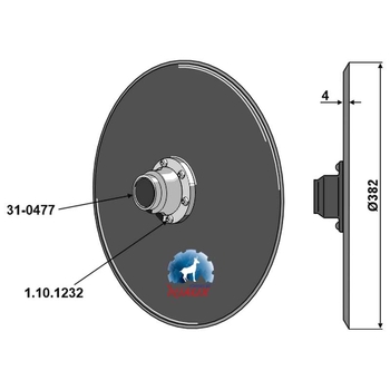 Disc de semanat - 382x4, complet, ptr Vaderstad Tempo - Industriehof [31-004076.1]