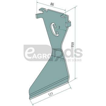 Razuitor - dreapta, ptr Vaderstad Tempo - GRANIT [36011061]