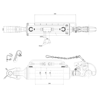 Tirant central hidraulic categoria 3 - KRAMP [3PHGCA240332]