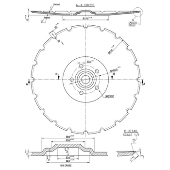 Taler disc crestat semanatoare 410mm potrivit pentru vaderstad - KRAMP [451372KR]