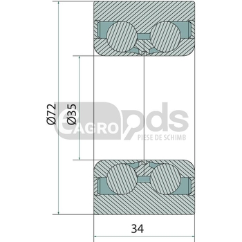 Rulment cu bile cu contact unghiular - GRANIT [56017 3198750]