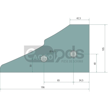 Plaz - fata, dreapta - plug Kuhn - GRANIT [5602800012]