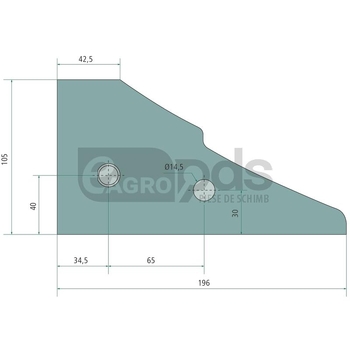 Plaz - fata, stanga - plug Kuhn - GRANIT [5602800013]