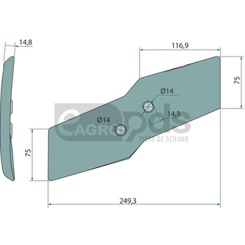 Varf brazdar - reversibil, dreapta, Marathon - GRANIT [56028 622128]