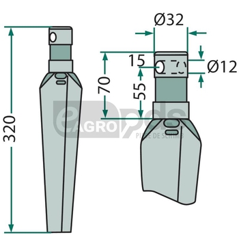 Dinte pentru grapa rotativa - GRANIT [56030 034001]