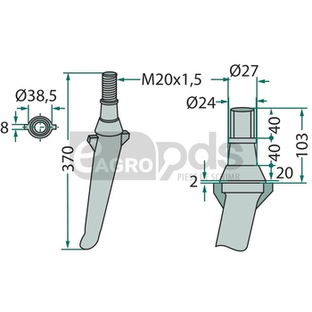 Dinte pentru grapa rotativa - GRANIT [56030 1163214870]