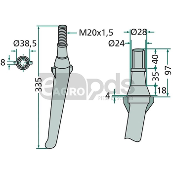 Dinte pentru grapa rotativa - GRANIT [56030 1169903150]