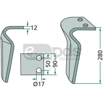 Dinte grapa rotativa - GRANIT [56030 27100209]