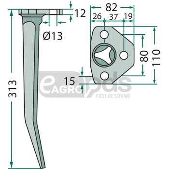 Dinte pentru grapa vibratoare - GRANIT [56030 63021]