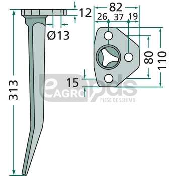 Dinte pentru grapa vibratoare - GRANIT [56030 63031]