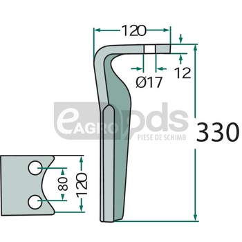 Dinte pentru grapa rotativa - GRANIT [56030 68074]