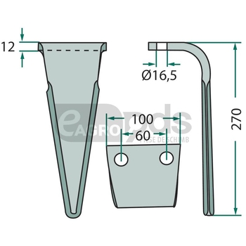 Dinte pentru grapa rotativa - GRANIT [56030 7A48010]