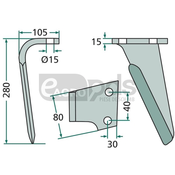 Dinte pentru grapa rotativa - GRANIT [56030 84091202]