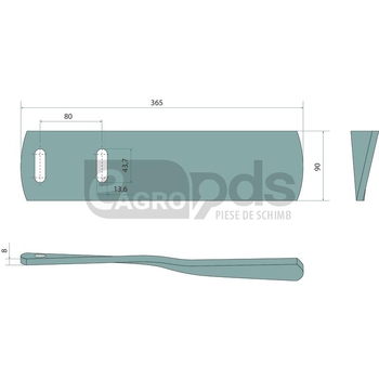 SIna cormana - dreapta, incl suruburi - GRANIT [56034 053387 SET]