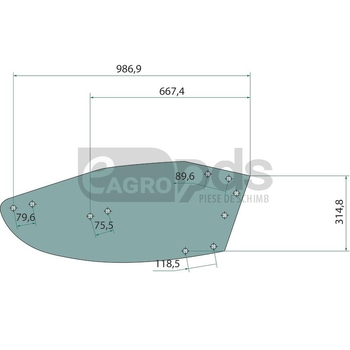Foaie cormana spate - dr, 14-20, incl suruburi - GRANIT [56034 073290 SET]