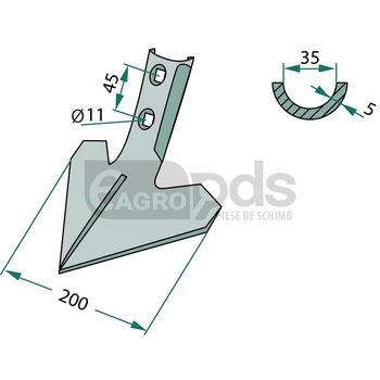 Brazdar tip laba de gasca - GRANIT [56050 504032]