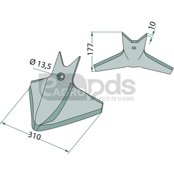 Brazdar tip laba de gasca - GRANIT [56050 506055]