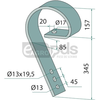 Dinte cultivator tractare - GRANIT [56050 903476]