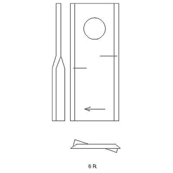 Lama cositoare - dreapta, 93x40x3, Ø16,25mm - John Deere / Kuhn / New Holland - KRAMP [56151300KR]