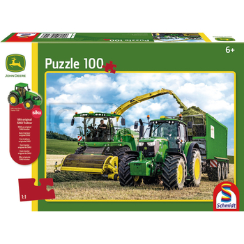 Puzzle, john deere 6195m und feldhacksler 8500i  original siku traktor, 100 teile - Schmidt [60056315]