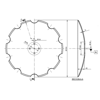Taler disc - crestat, 514x5 - KRAMP [910964KR]
