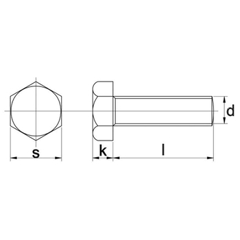 Surub - hex, M12x25, cl10.9, filet fin cpl, DIN961 - KRAMP [9611212525109B]