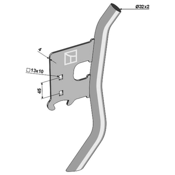 Tub de semanat - dreapta, ptr Vaderstad Spirit - Industriehof [99.VA-33R]