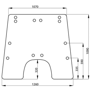 Parbriz rabatabil in partea de sus - KRAMP [AL71287N]