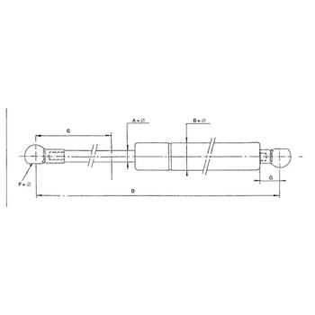 Amortizor gaz l 585mm cursa 250mm 900n stabilus - KRAMP [CA1448ET]