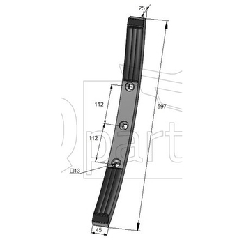 Dalta cultivator 45x25x490 diamant / hardface  - iQ parts [CK410025DH]