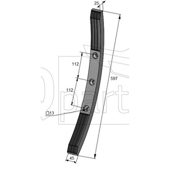 Dalta cultivator 45x25x490 hardface  - iQ parts [CK410025H]