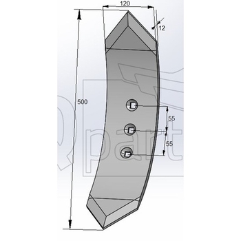 Dalta cultivator ptr TopDown TD 300-900 120x12x500  - iQ parts [CV300005]