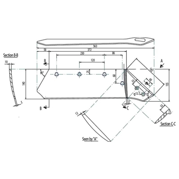 Placa de brazdar reversibil 16 stanga - KRAMP [KK073005N]