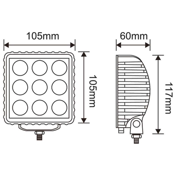 Lampa lucru - LED 27W, 500lm, albastru, cablu Spot/conexiune Deutsch - KRAMP [LA10417]