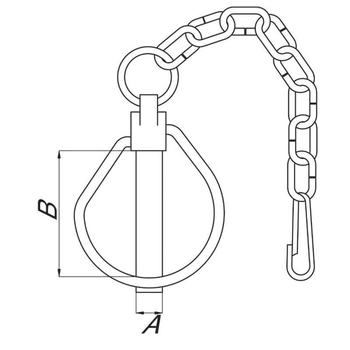 Bolt de siguranta cu inel si lant 11mm - KRAMP [LP911050KR]