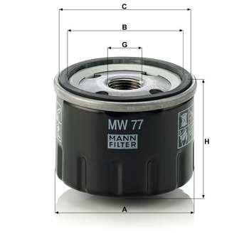 Filtru ulei - MANN-FILTER [MW 77]
