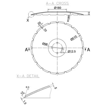 Taler disc - crestat, 510x5mm - KRAMP [RA132406N]