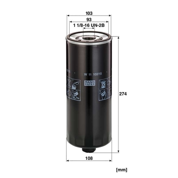 Filtru ulei - MANN-FILTER [W 11 102/15]