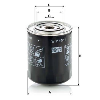 Filtru ulei - MANN-FILTER [W 1140/11]